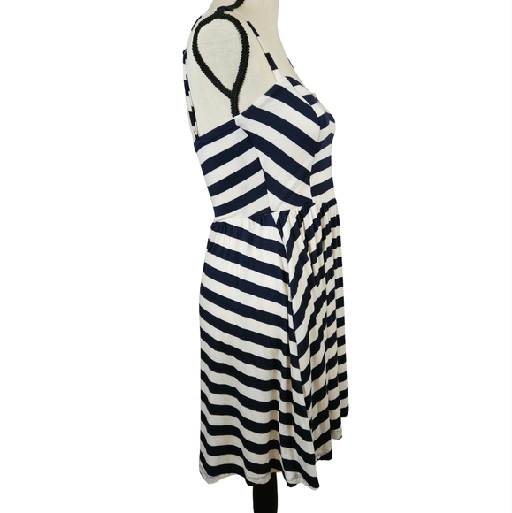 Lush Striped Sun Dress, Navy/ White, Small - Picture 3 of 12